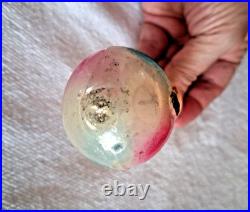 RARE ANTIQUE 4 CLOWN Unsilvered Blown Glass Paint Embossed Germany early 1900s