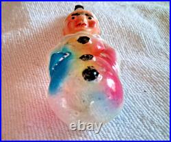 RARE ANTIQUE 4 CLOWN Unsilvered Blown Glass Paint Embossed Germany early 1900s