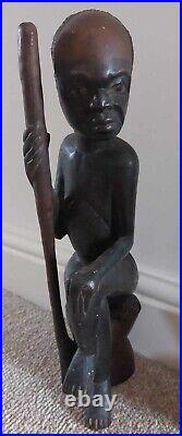RARE ANTIQUE AFRICAN SEATED ANCESTOR FIGURINE /Early 20th Century/. 34 cm
