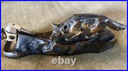RARE ANTIQUE AUSTRIAN BRONZE FIGURAL FOX CIGAR CUTTER EARLY 20th CENTURY RARE ANTIQUE AUSTRIAN BRONZE FIGURAL FOX CIGAR CUTTER EARLY 20th CENTURY
