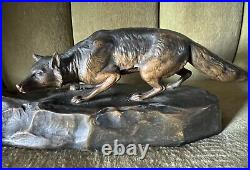 RARE ANTIQUE AUSTRIAN BRONZE FIGURAL FOX CIGAR CUTTER EARLY 20th CENTURY RARE ANTIQUE AUSTRIAN BRONZE FIGURAL FOX CIGAR CUTTER EARLY 20th CENTURY