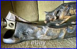 RARE ANTIQUE AUSTRIAN BRONZE FIGURAL FOX CIGAR CUTTER EARLY 20th CENTURY RARE ANTIQUE AUSTRIAN BRONZE FIGURAL FOX CIGAR CUTTER EARLY 20th CENTURY
