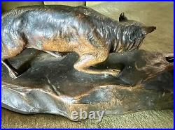 RARE ANTIQUE AUSTRIAN BRONZE FIGURAL FOX CIGAR CUTTER EARLY 20th CENTURY RARE ANTIQUE AUSTRIAN BRONZE FIGURAL FOX CIGAR CUTTER EARLY 20th CENTURY
