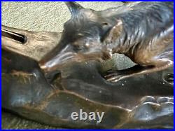 RARE ANTIQUE AUSTRIAN BRONZE FIGURAL FOX CIGAR CUTTER EARLY 20th CENTURY RARE ANTIQUE AUSTRIAN BRONZE FIGURAL FOX CIGAR CUTTER EARLY 20th CENTURY