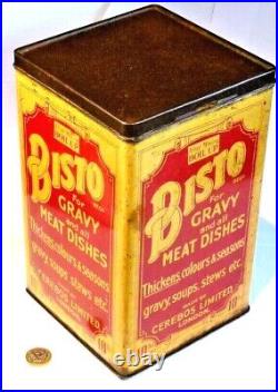 RARE ANTIQUE BISTO KIDS 10lb CATERING SHOP ADVERTISING TIN EARLY VERSION 1920s