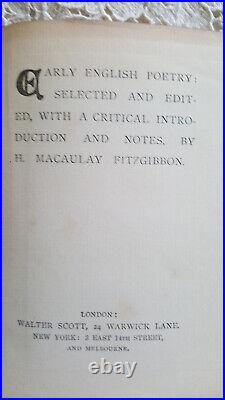 RARE ANTIQUE BOOK Early English Poetry various Walter Scott, London 1880s RARE ANTIQUE BOOK Early English Poetry various Walter Scott, London 1880s