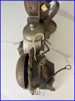 RARE ANTIQUE DARCHE BANK SAFETY DEPOSIT ALARM CLOCK LIGHT Early 1900s