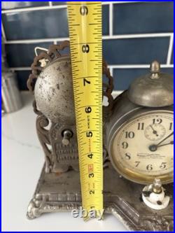 RARE ANTIQUE DARCHE BANK SAFETY DEPOSIT ALARM CLOCK LIGHT Early 1900s