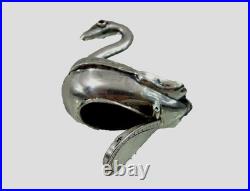 RARE ANTIQUE DUTCH SILVER VINAIGRETTE sterling Figural Swan Ruby Eyes early 19c