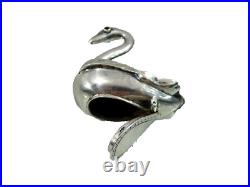 RARE ANTIQUE DUTCH SILVER VINAIGRETTE sterling Figural Swan Ruby Eyes early 19c