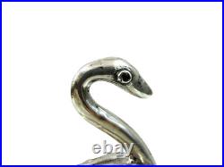 RARE ANTIQUE DUTCH SILVER VINAIGRETTE sterling Figural Swan Ruby Eyes early 19c