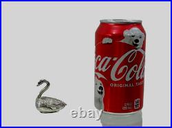 RARE ANTIQUE DUTCH SILVER VINAIGRETTE sterling Figural Swan Ruby Eyes early 19c