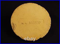 RARE ANTIQUE EARLY 1800s BAMBOO GAME DISH with LID CANE CANEWARE YELLOW WARE