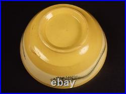RARE ANTIQUE EARLY 1800s BLACK MOCHA TEA BOWL YELLOW WARE MOCHAWARE MINT