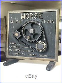 RARE ANTIQUE EARLY 1900s Morse Chain Auto Motorcycle Car Display Gas Oil Sign