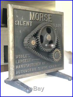 RARE ANTIQUE EARLY 1900s Morse Chain Auto Motorcycle Car Display Gas Oil Sign