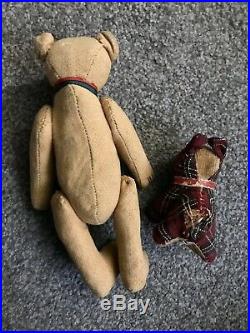 RARE ANTIQUE EARLY C1920s STEIFF MOHAIR ARTICULATED BEAR FF Button 7 WithPuppy