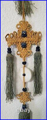 RARE ANTIQUE EARLY CHINESE JADE DISC BI with SILK HANGING TASSEL 30JINBU /YAOPEI RARE ANTIQUE EARLY CHINESE JADE DISC BI with SILK HANGING TASSEL 30JINBU /YAOPEI