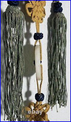 RARE ANTIQUE EARLY CHINESE JADE DISC BI with SILK HANGING TASSEL 30JINBU /YAOPEI RARE ANTIQUE EARLY CHINESE JADE DISC BI with SILK HANGING TASSEL 30JINBU /YAOPEI