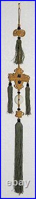 RARE ANTIQUE EARLY CHINESE JADE DISC BI with SILK HANGING TASSEL 30JINBU /YAOPEI RARE ANTIQUE EARLY CHINESE JADE DISC BI with SILK HANGING TASSEL 30JINBU /YAOPEI
