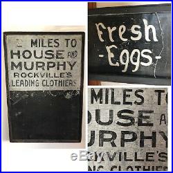 RARE ANTIQUE Early 1900s Tin Framed Clothing Miles Sign Painted Orig Ithaca
