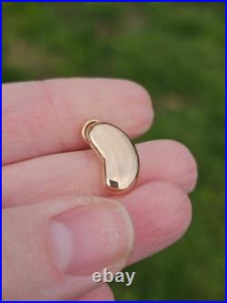 RARE ANTIQUE FIND 9ct Gold circa 1900 Lucky Kidney Bean charm 1 gram 1.84cm tall