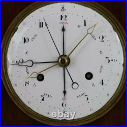 RARE ANTIQUE FRENCH CALENDAR CLOCK early 19thC SWEEP SECONDS & PIN PALLET ESC