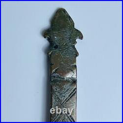 RARE ANTIQUE Folding Strainer Spoon Heavy Wrought Cooper Early Safavid Dynasty