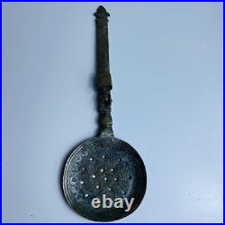 RARE ANTIQUE Folding Strainer Spoon Heavy Wrought Cooper Early Safavid Dynasty