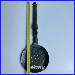 RARE ANTIQUE Folding Strainer Spoon Heavy Wrought Cooper Early Safavid Dynasty