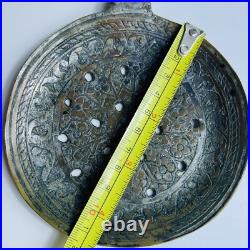 RARE ANTIQUE Folding Strainer Spoon Heavy Wrought Cooper Early Safavid Dynasty