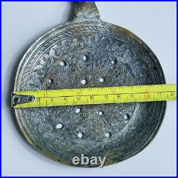 RARE ANTIQUE Folding Strainer Spoon Heavy Wrought Cooper Early Safavid Dynasty