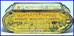 RARE ANTIQUE HUNTLEY&PALMERS EARLY BISCUIT TIN BOXORIENTAL CHINESE DRAGONS etc