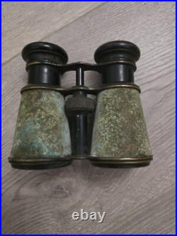 RARE ANTIQUE IRIS DE PARIS BINOCULARS GLASSES WITH COMPASS EARLY 1900s