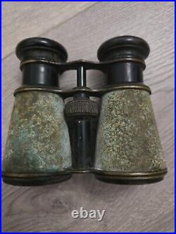 RARE ANTIQUE IRIS DE PARIS BINOCULARS GLASSES WITH COMPASS EARLY 1900s