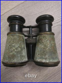 RARE ANTIQUE IRIS DE PARIS BINOCULARS GLASSES WITH COMPASS EARLY 1900s