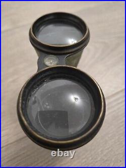 RARE ANTIQUE IRIS DE PARIS BINOCULARS GLASSES WITH COMPASS EARLY 1900s