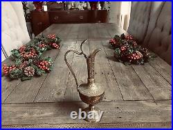 RARE ANTIQUE Rustic Brass Urn Metal Wine Vessel Water Pitcher Aladdin Oil Lamp RARE ANTIQUE Rustic Brass Urn Metal Wine Vessel Water Pitcher Aladdin Oil Lamp