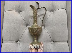 RARE ANTIQUE Rustic Brass Urn Metal Wine Vessel Water Pitcher Aladdin Oil Lamp RARE ANTIQUE Rustic Brass Urn Metal Wine Vessel Water Pitcher Aladdin Oil Lamp