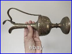 RARE ANTIQUE Rustic Brass Urn Metal Wine Vessel Water Pitcher Aladdin Oil Lamp RARE ANTIQUE Rustic Brass Urn Metal Wine Vessel Water Pitcher Aladdin Oil Lamp