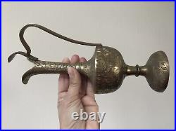 RARE ANTIQUE Rustic Brass Urn Metal Wine Vessel Water Pitcher Aladdin Oil Lamp RARE ANTIQUE Rustic Brass Urn Metal Wine Vessel Water Pitcher Aladdin Oil Lamp