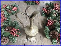 RARE ANTIQUE Rustic Brass Urn Metal Wine Vessel Water Pitcher Aladdin Oil Lamp RARE ANTIQUE Rustic Brass Urn Metal Wine Vessel Water Pitcher Aladdin Oil Lamp