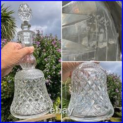 RARE ANTIQUE THOMAS WEBB RUSSELL Fine Diamond Cut Glass Bell DECANTER SIGNED 14