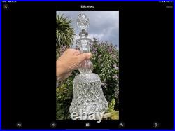RARE ANTIQUE THOMAS WEBB RUSSELL Fine Diamond Cut Glass Bell DECANTER SIGNED 14