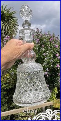 RARE ANTIQUE THOMAS WEBB RUSSELL Fine Diamond Cut Glass Bell DECANTER SIGNED 14