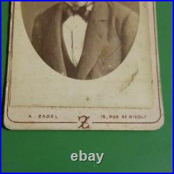 RARE ANTIQUE VERY EARLY 1856 DATED CDV PHOTO PARIS FRANCE STUDIO ID'd YOUNG MAN