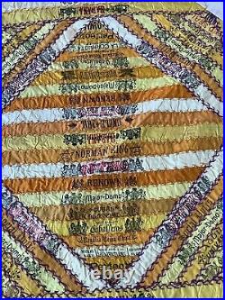 RARE American Cigar Ribbon Quilt Topper Textile Panel