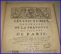 RARE Antique 1724 CUSTOMS & LAWS OF FRANCE BOOK #3 Important early French Law