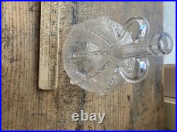 RARE! Antique 18th C Early Dutch Blown Glass Decanter Open Pontil Etched Birds