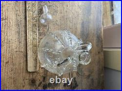 RARE! Antique 18th C Early Dutch Glass Decanter Open Pontil Engraved Birds